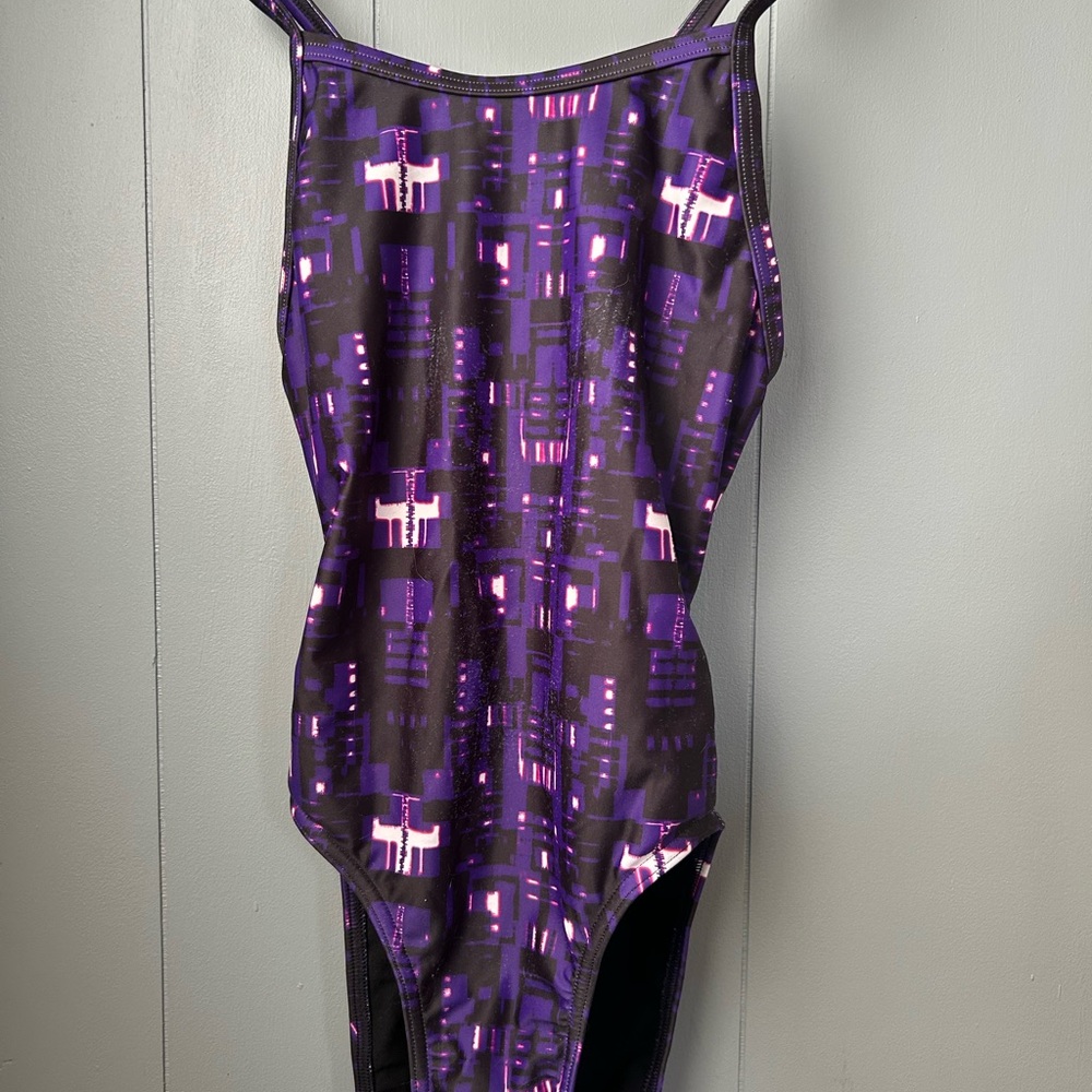 Purple Geometric Print Swimsuit